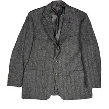 VTG Cable Car Clothiers Robert Kirk Wool Sport Coat Black Herringbone Tw... - $97.02