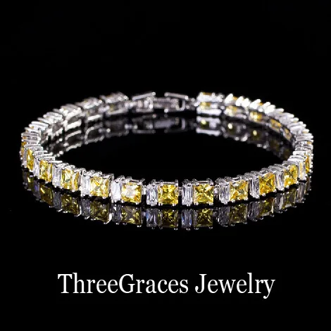 Jewelry White Gold Color New Fashion Yellow And White Cubic Zirconia Crystal Wom - £17.91 GBP