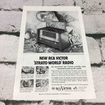 1953 Print Ad RCA Victor Strato-World Portable Radio Advertising Art - $8.41