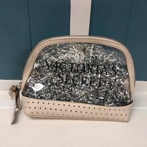 Victoria&#39;s Secret Blush Makeup Bag Case Beauty Travel Pouch Zipper 11” x 7” - £14.74 GBP