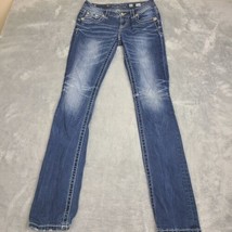 Miss Me Jeans Sz 26 Signature Straight FIt Rhinestone Low Rise Medium Li... - $26.61