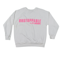 NOS Vtg 90s LA Gear Streetwear Spell Out Crewneck Sweatshirt White Pink Mens S - $28.66