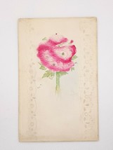 Antique Pink Rose Boquet Embossed Postcard c.1912 Color Cancel Posted - £4.65 GBP