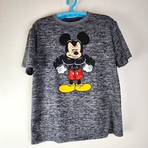 Disney Muscular Mickey Mouse Men&#39;s Gray Heather Tee Shirt Size Large - £15.56 GBP