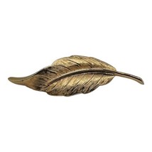 Vintage Avon Brooch Signed Gold Tone Leaf Pin 2.25&quot; Fall Autumn  - £6.05 GBP