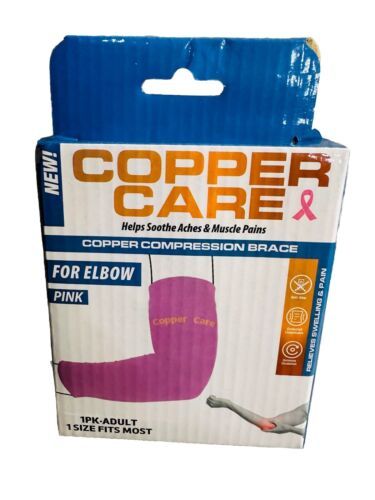 Tekno Copper Care Infused Compression Elbow Brace / Pink Unisex Adult OSFM - $13.74