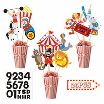 26 Pieces Carnival Cutouts Party Supplies Circus Theme Birthday Party Favors Cir - £19.57 GBP