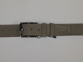 Mens Genuine Basket weave Suede Soft Leather Belt PIERO ROSSI Turkey # 1002 Gray image 3