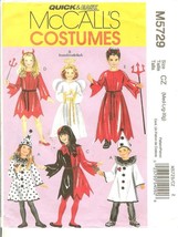 McCall&#39;s 5729 Children&#39;s Boys &amp; Girls Costumes Angel Devil Jester M,L,XL... - $12.47