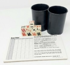 VTG Draw Poker Dice Set with Throwing Cups and Scoresheets 1977 Skor-MOr - $9.51