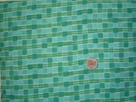  Green Blue Checkerboard Cotton Fabric Sewing Quilting Crafts 1.94 yards - £11.79 GBP