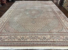 Pakistani Rug 12x15 Wool &amp; Silk Handmade Vintage Carpet Herati Mahi Oversized - £7,956.43 GBP