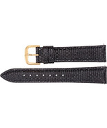 Mens 20 mm Regular Black Leather Lizard Grain Padded Watch Strap Band - £25.75 GBP