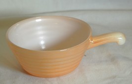 Fire King Peach Luster Glass Soup Bowl Swirl Pattern Anchor Hocking MCM - £10.11 GBP