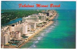 Florida Postcard Miami Beach Blue Green Waters Atlantic Ocean - £1.69 GBP