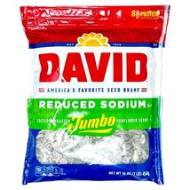 DAVID Reduced Sodium Salted &amp; Roasted Jumbo Sunflower Seeds, 16 oz. - £6.31 GBP