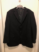 Emanuel Ungaro Mens SZ 48R Black Wool Blazer Jacket Sport Coat 3 Button - $13.85