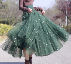 Black Long Tulle Skirt Outift Women Custom Plus Size Black Tulle Skirt image 8