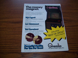 1977 GREMLIN BLOCKADE ORIGINAL VIDEO GAME FLYER Vintage Promo Art - $28.41