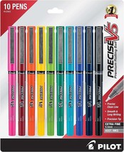 Extra Fine Point (0.05 Mm), Assorted Ink Colors, 10-Pack, Pilot Precise V5 Stick - £26.67 GBP