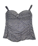 Bond Eye Australia Tankini Swim Top Size 12 US 16 Aus Navy Geometric Floral - $539.94 MXN