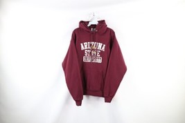 Vintage Mens Medium Spell Out Arizona State University Hoodie Sweatshirt Maroon - £39.06 GBP