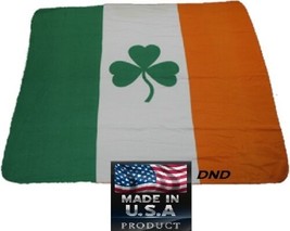 Usa Made Ireland Polar Fleece Blanket Irish Flag Shamrock Clover Stadium Throw - £24.10 GBP