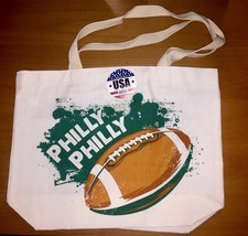 Philly Philly Tote Football Natural Canvas Bag Shopper Made in USA Brand New - $14.82