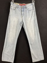VINTAGE Union Bay Jeans Mens 34x30 Wide Leg Blue Denim Made in Hong Kong VTG 90s - £15.95 GBP