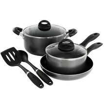 Oster Clairborne 7 Piece Non Stick Aluminum Cookware Set in Granite Grey - $118.99