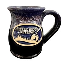 Deneen Pottery Navy Blue Cherry Ridge Retreat Pottery Coffee Mug - £15.81 GBP