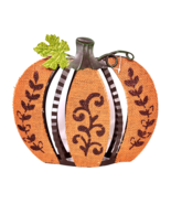 Fall Metal and Burlap Pumpkin Halloween Thanksgiving - €11,41 EUR