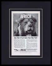 1960 BOAC British Airways / Africa Framed 11x14 ORIGINAL Vintage Advertisement - £35.03 GBP