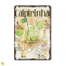 Metal Print Of Brazil Caipirinha Recipe Tin Sign Vintage Wall Art For Brazilians - £14.56 GBP+