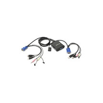 IOGEAR GCS72U 2PORT USB CABLE KVM SWITCH W/ AUDIO &amp; MIC W/BUILT-IN BONDE... - $101.89
