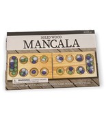 New Folding Solid Wood Mancala 48 Multicolored Stones + Game Board For A... - £12.46 GBP