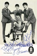 THE BEATLES GROUP AUTOGRAPHED 8x10 RP PROMO PHOTO GEORGE PAUL RINGO AND ... - £15.72 GBP
