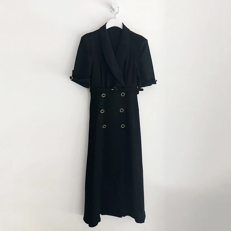 QOERLIN  Women OL Formal Blazer Dress  Turn-Down Collar Midi Dresses Sum... - $233.09