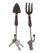 Pack of 2 Cast Iron Garden Hand Tool Fork and Trowel Wall Hooks For Coat... - $386.43 MXN