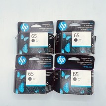 HP 65 Black Ink Cartridge LOT OF 4 Brand New &amp; Sealed (READ) - £35.51 GBP