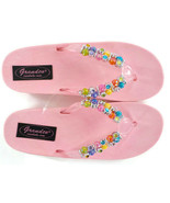 Girls GRANDCO Sandals Beaded Jeweled Pink SZ 13 Youth 7.5 in Long Beach ... - £14.19 GBP