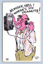 Drunk on Phone Artist Signed Elmer Anderson Comic UNP Chrome Postcard H16 - £3.07 GBP