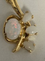 Simulated Opal 925 Pendant Necklace Gold Plating Over Sterling Silver 19” Chain - £27.65 GBP