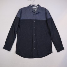 Vince Shirt Adult Medium Blue Colorblock Button Up Long Sleeve Casual Mens - £20.55 GBP