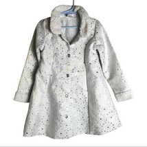 Nannette Kids Jacquard Silver Metallic Faux Fur Dress Size 4T - £19.78 GBP