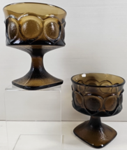 (2) Noritake Spotlight Walnut Brown Champagne Sherbet Set Vintage Stemwa... - $29.67
