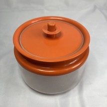 TUPPERWARE Push And Seal Canister 6 1/4Cup Orange Vintage Retro Kitchen-1481-7 - £8.41 GBP