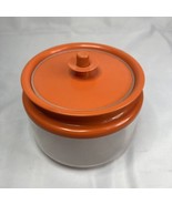 TUPPERWARE Push And Seal Canister 6 1/4Cup Orange Vintage Retro Kitchen-... - £8.22 GBP