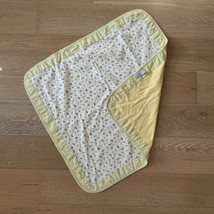 First Moments Yellow Check Baby Blanket Woof Dog Cat Meow Bunny Hop - £19.63 GBP