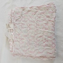 Aden Anais Baby Girl Viscose Bamboo Blanket White Pink Gray Geometric Dot Shapes - £27.68 GBP